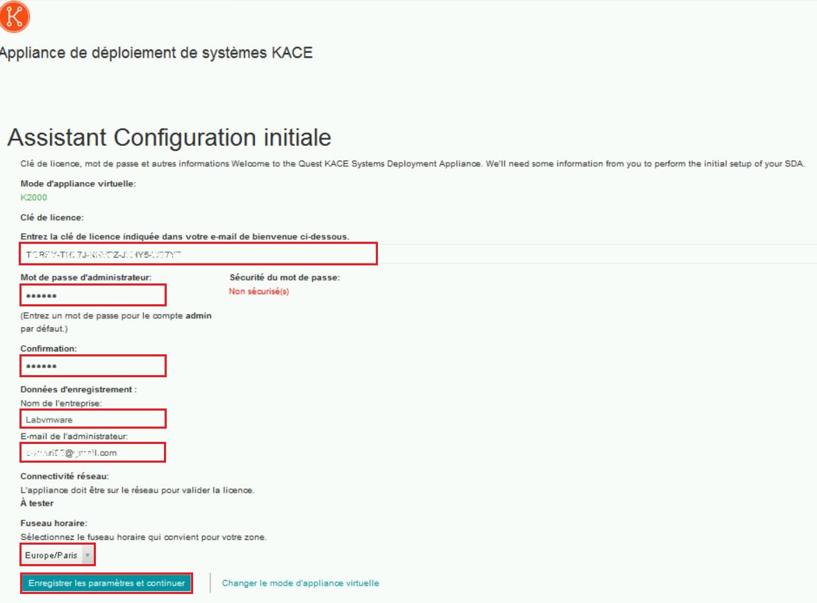 Kace : Déploiement du SDA Systems Deployment Appliance