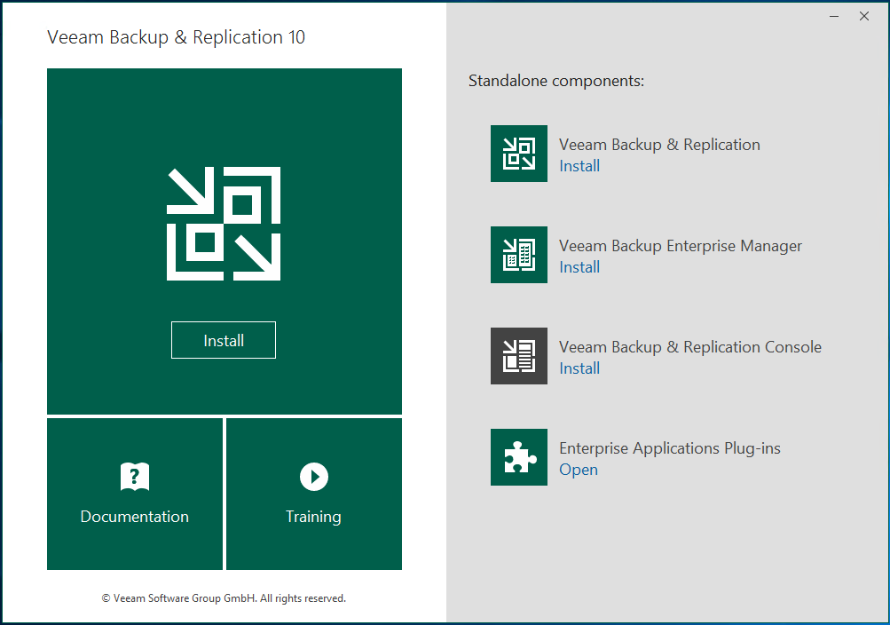 Installation Veeam Backup & Recovery v10