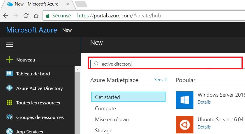 Azure : Création d'un domaine et configuration d'AD Azure Connect