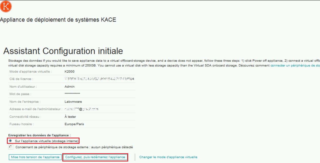 Kace : Déploiement du SDA Systems Deployment Appliance