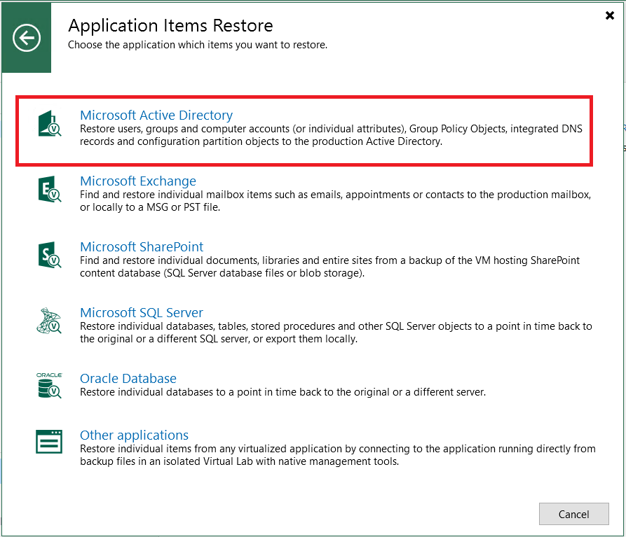 Veeam: Sauvegarder et restaurer des objets Active Directory