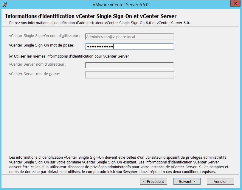 VMware : upgrade vCenter 6.0 vers 6.5