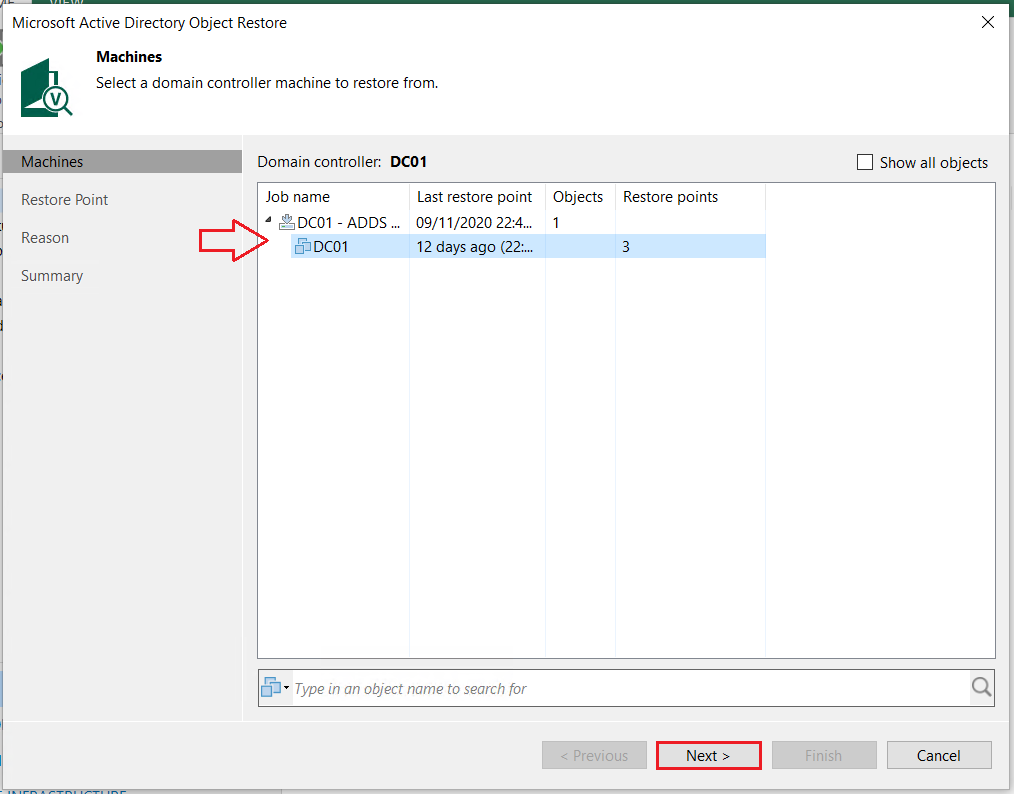 Veeam: Sauvegarder et restaurer des objets Active Directory