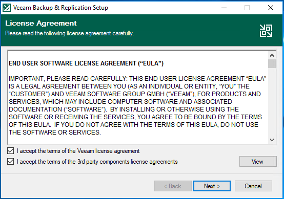 Installation Veeam Backup & Recovery v10