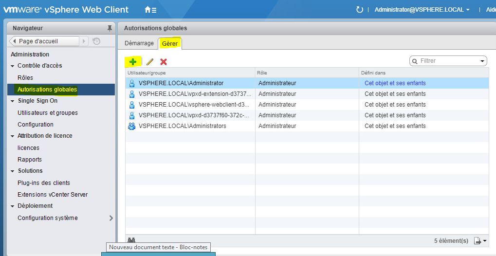 vCenter : Ajouter une source d'identité Active Directory à vCenter SSO