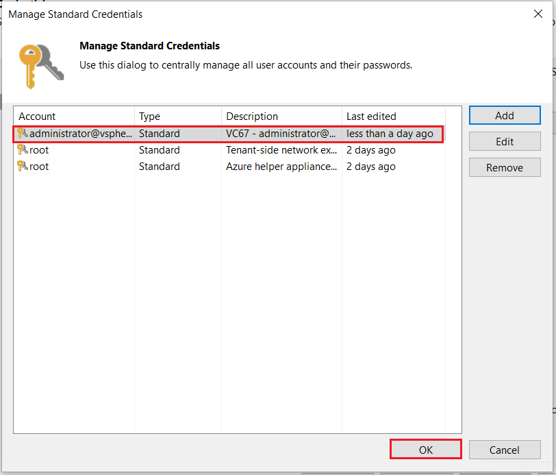 Veeam 10: Ajouter un vCenter à l'inventaire