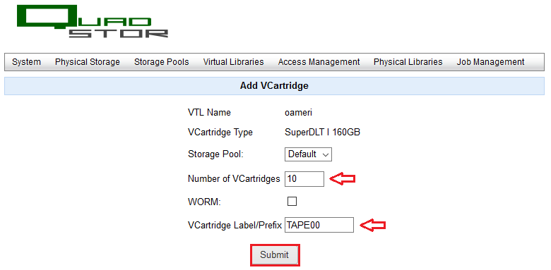 Veeam: Créer un VTL avec Quadstore et configurer Veeam pour la sauvegarde sur bande virtuelle