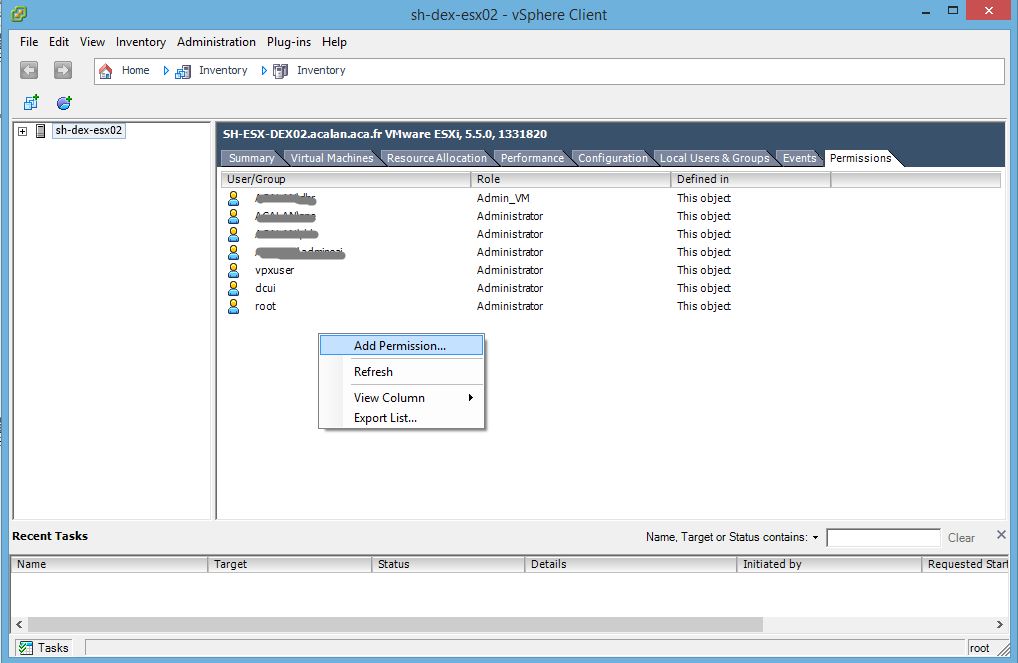 VMware : Activer l'authentification AD sur un ESXi