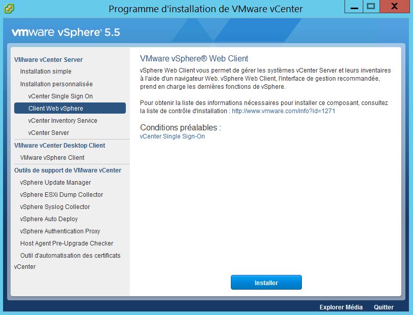 VMware : Installer vCenter Server 5.5 sous Windows Server