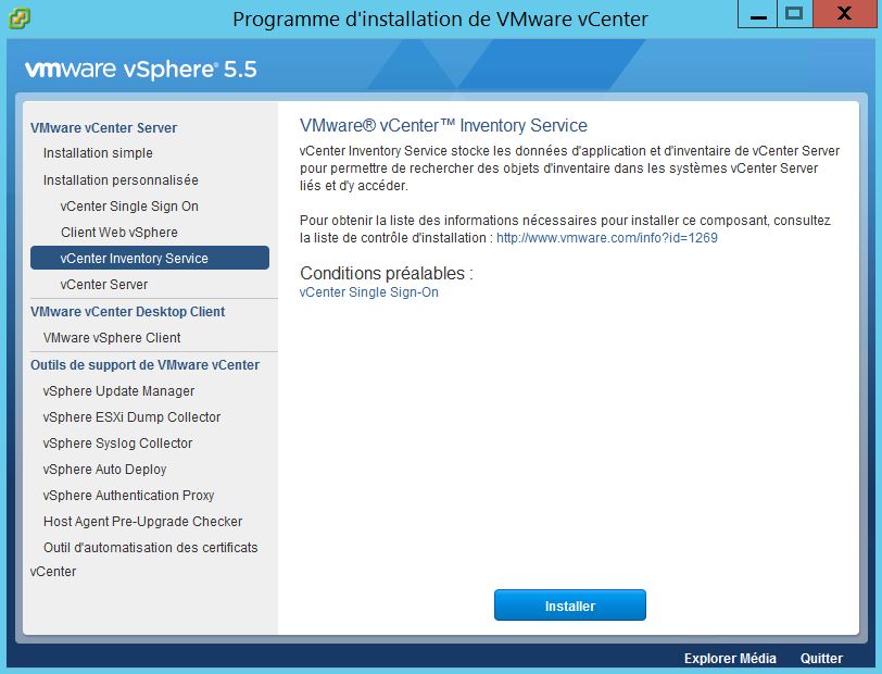 VMware : Installer vCenter Server 5.5 sous Windows Server