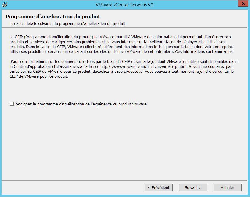 VMware : upgrade vCenter 6.0 vers 6.5