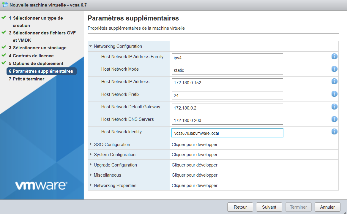 VMware: Déployer un vCSA 6.7