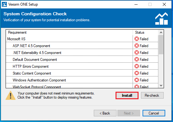 Installation et configuration initiale Veeam One