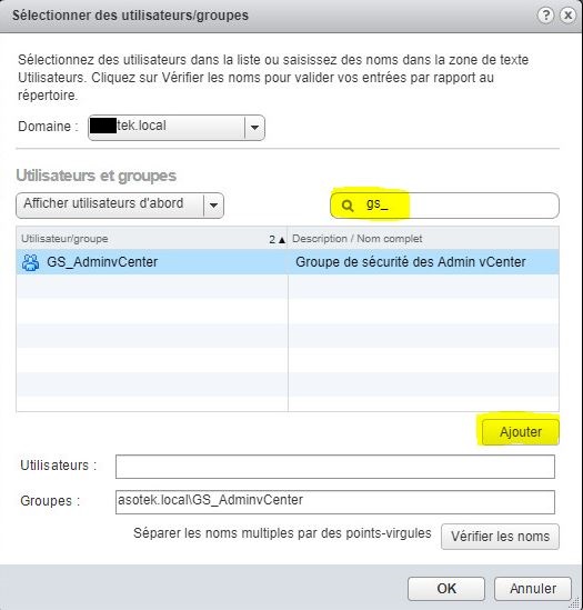 vCenter : Ajouter une source d'identité Active Directory à vCenter SSO