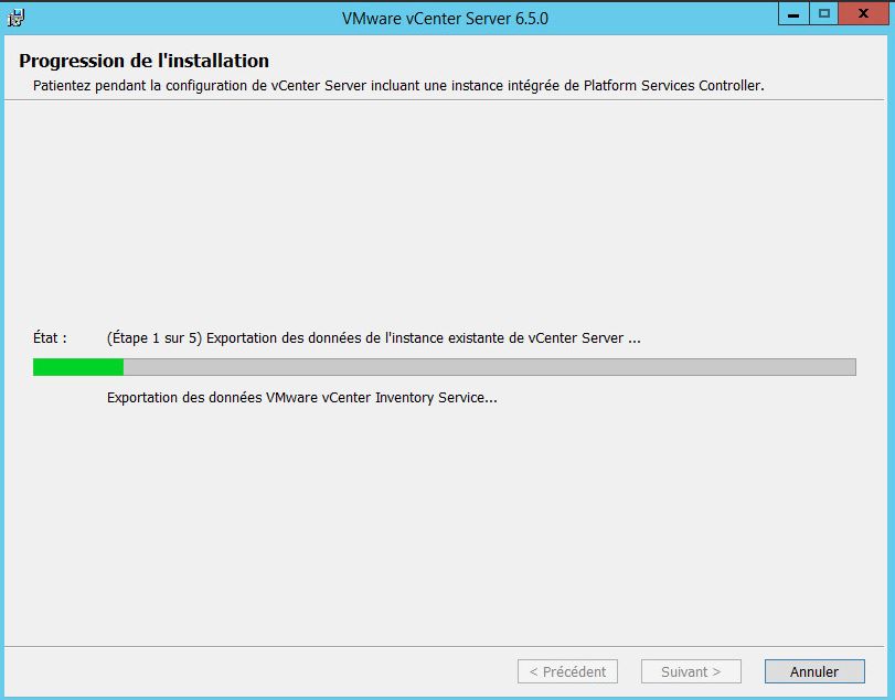 VMware : upgrade vCenter 6.0 vers 6.5