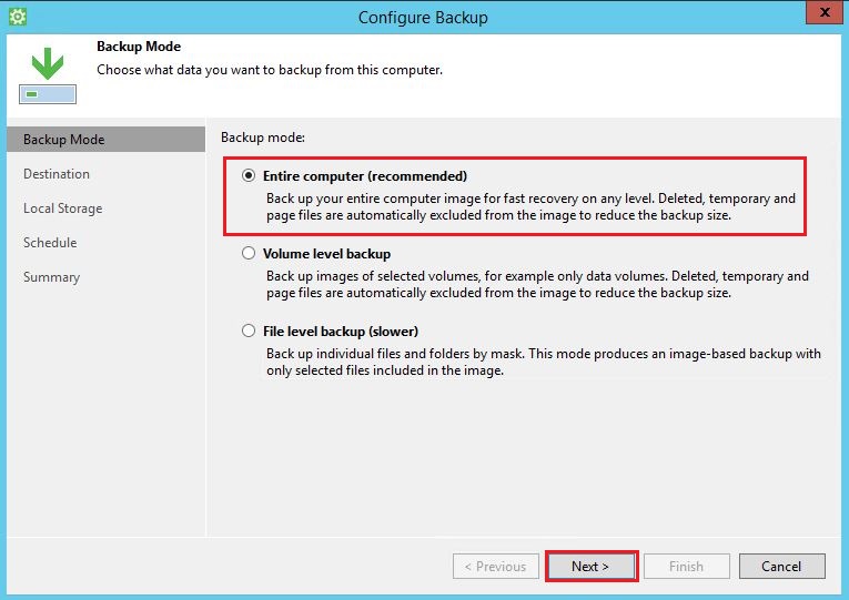 Veeam : Sauvegarde avec Veeam Agent pour Windows