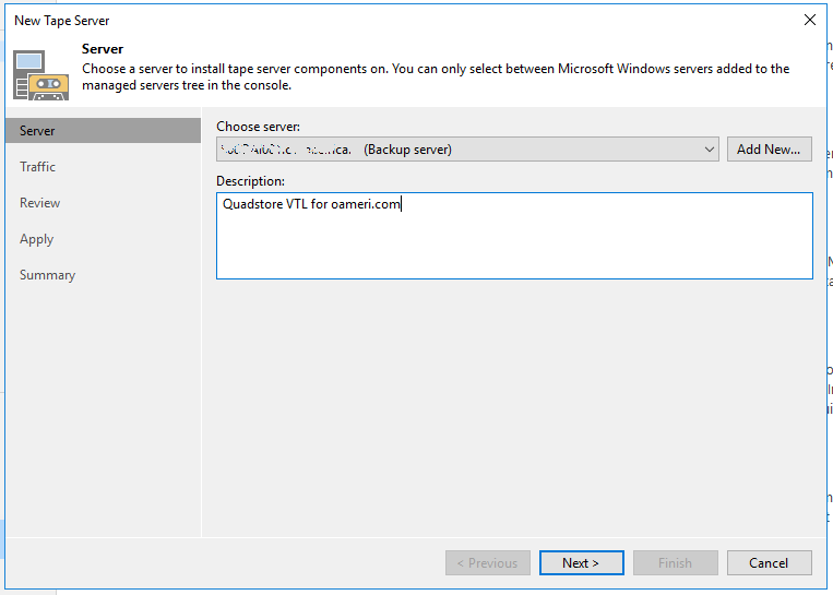 Veeam: Créer un VTL avec Quadstore et configurer Veeam pour la sauvegarde sur bande virtuelle