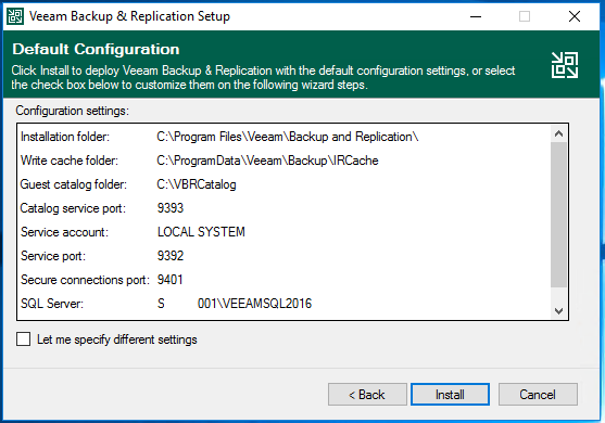 Installation Veeam Backup & Recovery v10