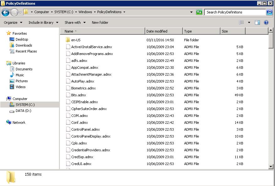 Windows Server : Créer un magasin central pour les modèles de GPO