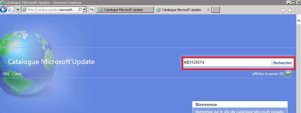 WSUS : ajouter des mises à jours depuis le Catalogue Microsoft Update