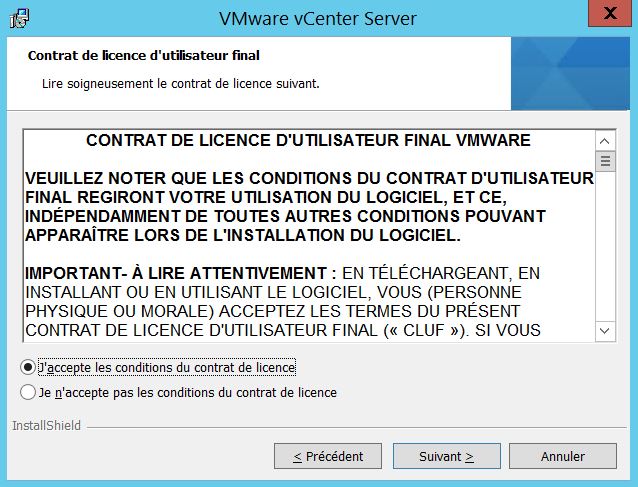 VMware : Installer vCenter Server 5.5 sous Windows Server