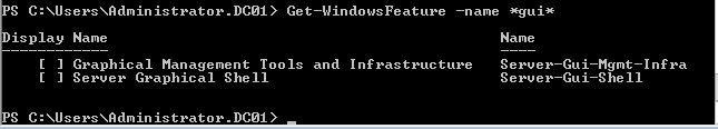 Windows Server 2012 Core : Installer/supprimer l'interface graphique