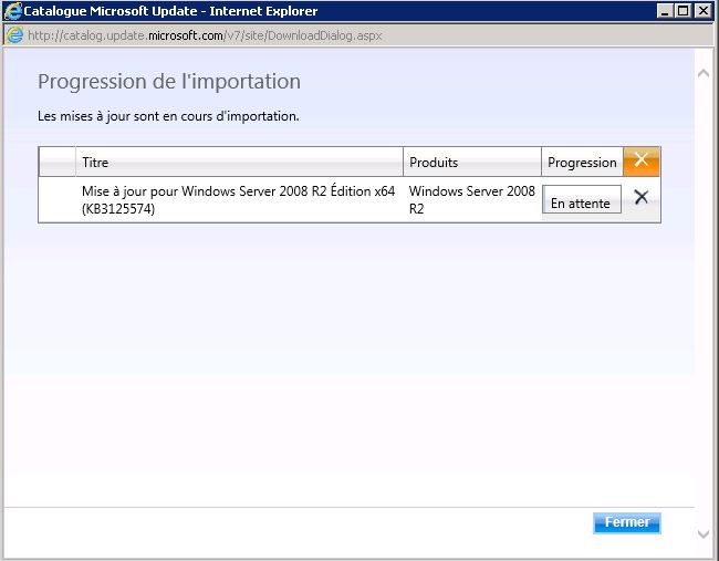 WSUS : ajouter des mises à jours depuis le Catalogue Microsoft Update