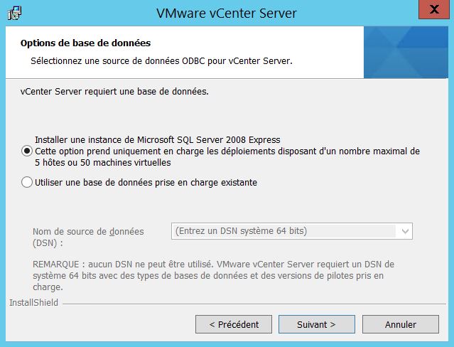 VMware : Installer vCenter Server 5.5 sous Windows Server