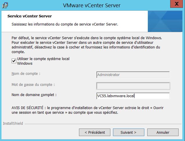 VMware : Installer vCenter Server 5.5 sous Windows Server