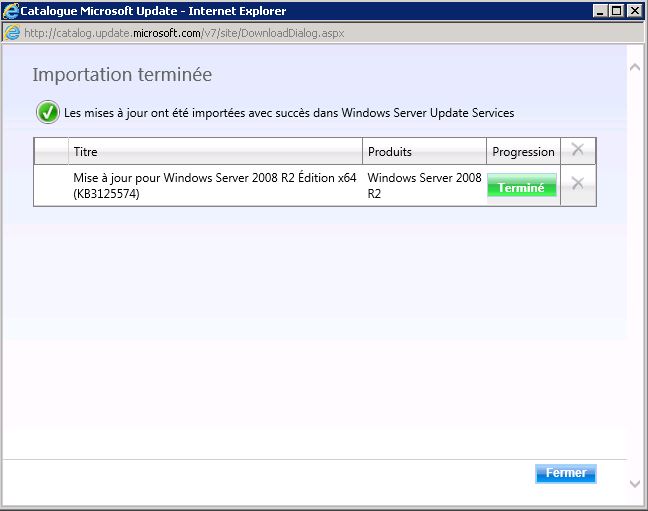 WSUS : ajouter des mises à jours depuis le Catalogue Microsoft Update