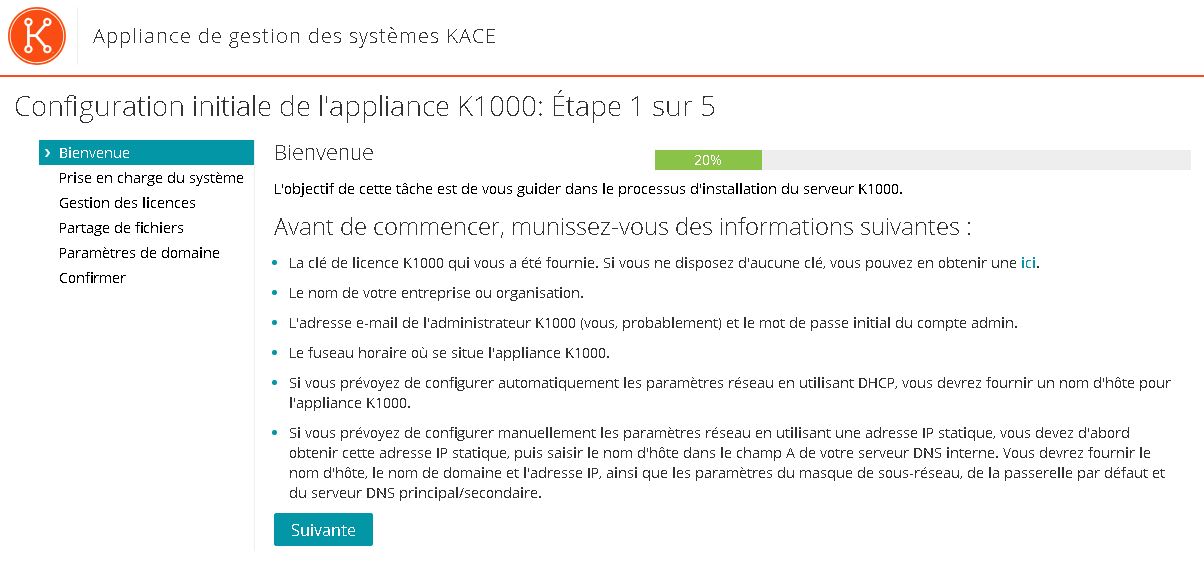 Kace : Déploiement du SMA Systems Management Appliance