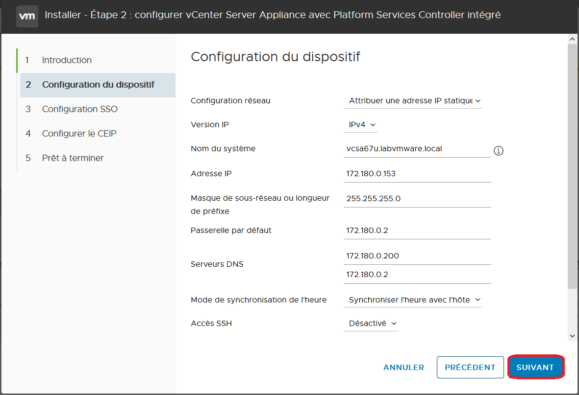 VMware: Déployer un vCSA 6.7