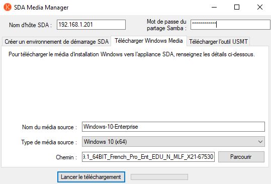 Kace SDA : Upload d’un OS ou source d’installation pour Windows