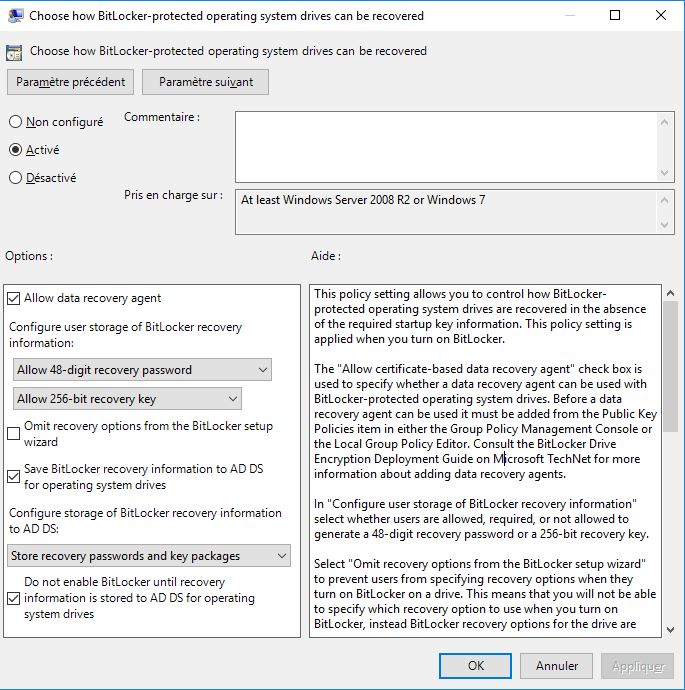 Chiffrer un poste de travail avec BitLocker