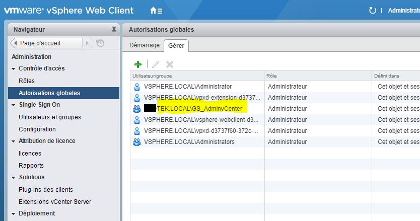 vCenter : Ajouter une source d'identité Active Directory à vCenter SSO