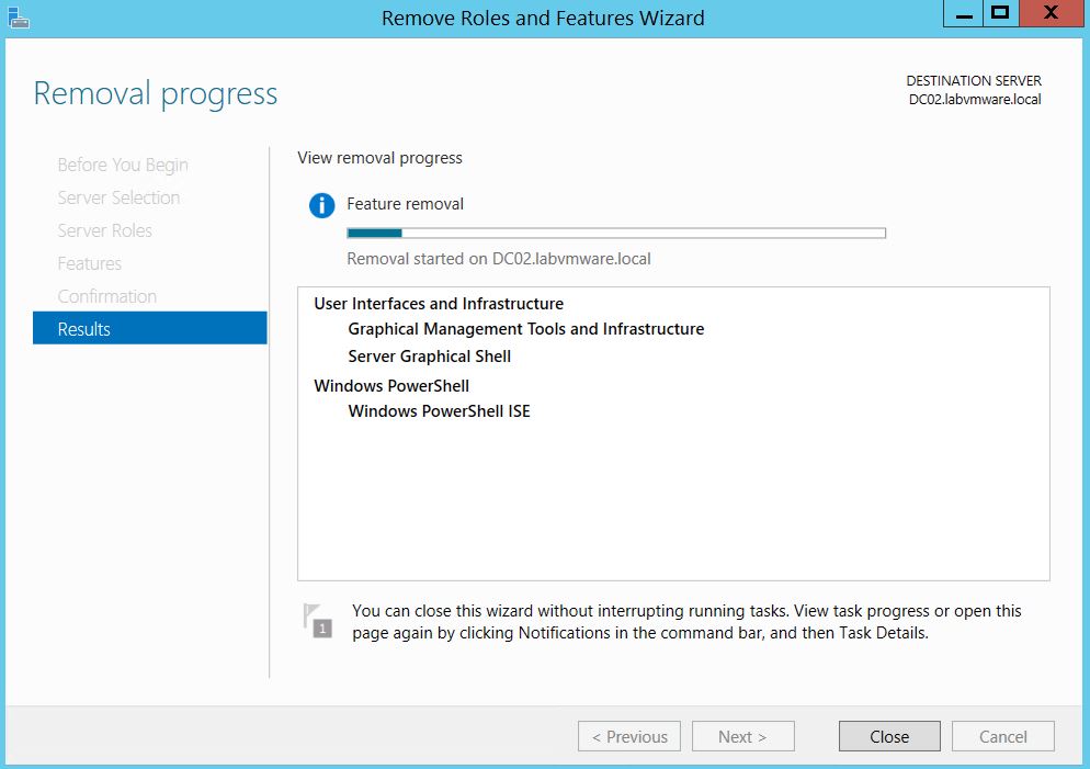 Windows Server 2012 Core : Installer/supprimer l'interface graphique