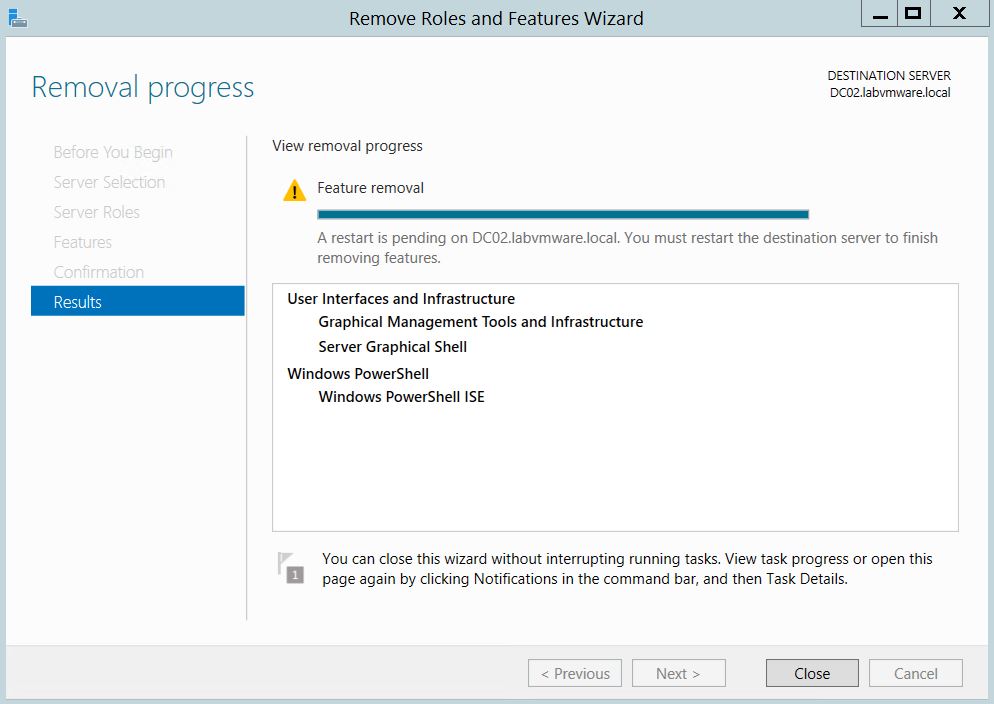 Windows Server 2012 Core : Installer/supprimer l'interface graphique