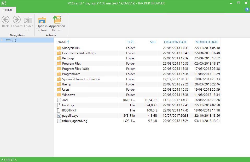 Veeam: Restauration d'un fichier Windows avec Veeam