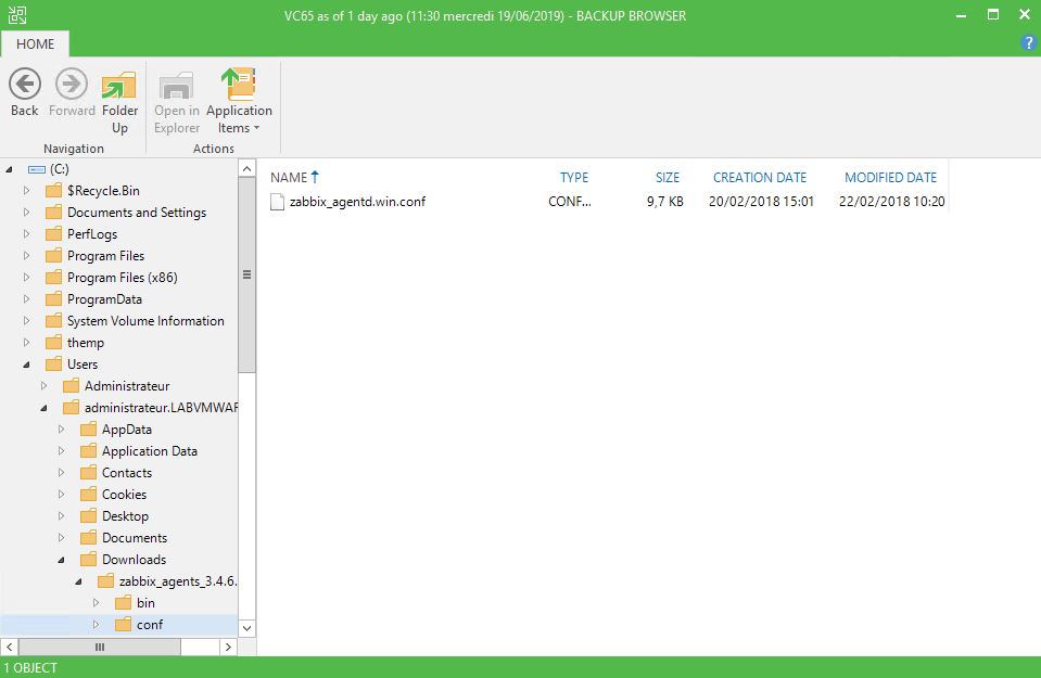 Veeam: Restauration d'un fichier Windows avec Veeam