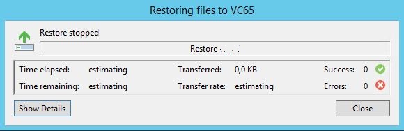 Veeam: Restauration d'un fichier Windows avec Veeam