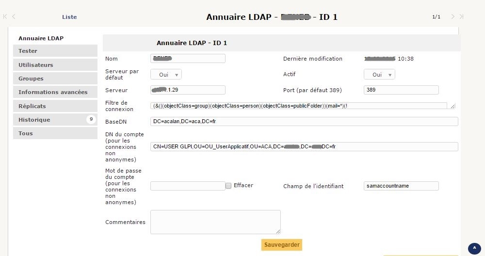 GLPI : Authentification LDAP Active Directory