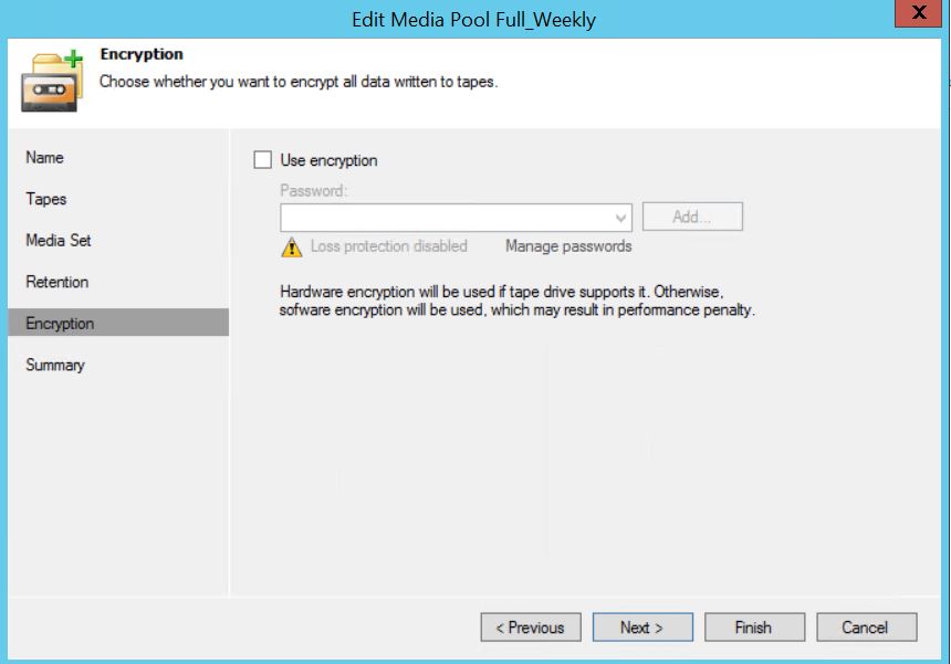 Veeam : Sauvegarde sur bande LTO