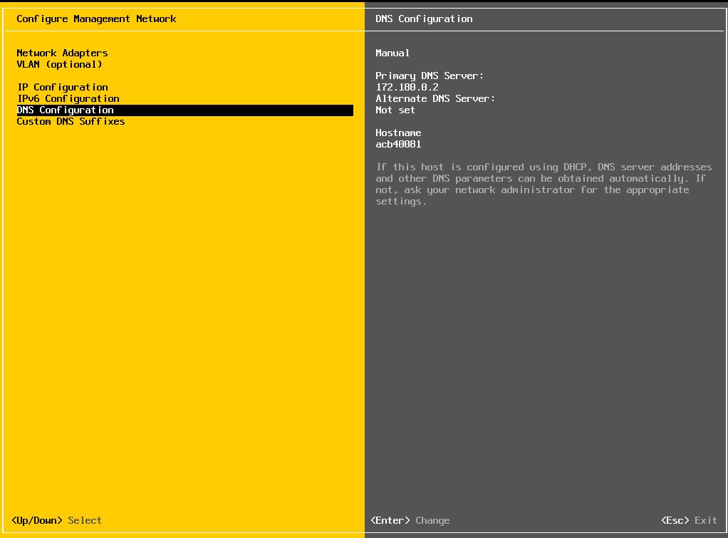 VMware : Configuration Réseau d'un ESXi