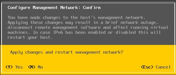VMware : Configuration Réseau d'un ESXi