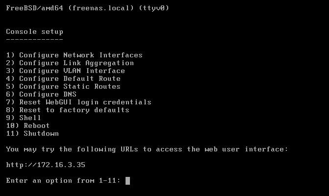 FreeNAS : Installation et configuration