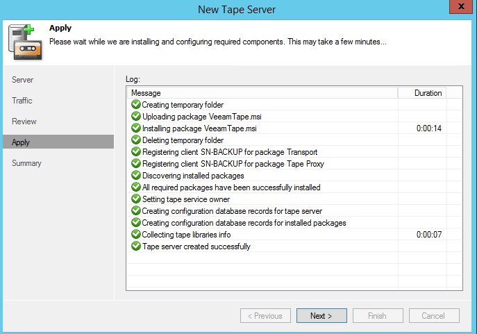 Veeam : Sauvegarde sur bande LTO