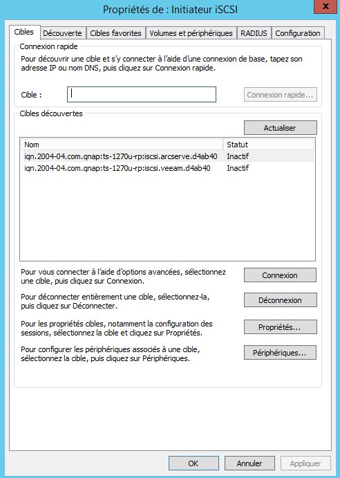 Windows Server 2012 : Monter un lecteur via une cible iSCSI