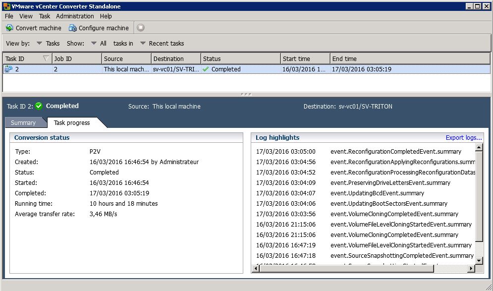 VMware : Conversion en machine virtuelle d'une machine physique (P2V)