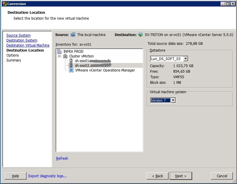 VMware : Conversion en machine virtuelle d'une machine physique (P2V)