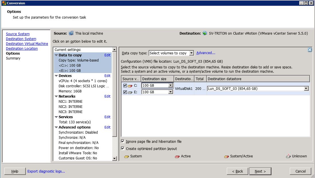 VMware : Conversion en machine virtuelle d'une machine physique (P2V)